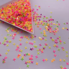 Load and play video in Gallery viewer, Colourful Halo Star Confetti Holographic Glitter Sprinkle for Resin Crafts
