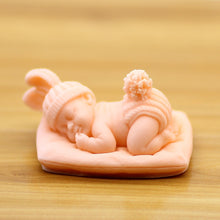 Load image into Gallery viewer, DIY Homemade handmade soap, silicone mold cute sleeping baby mold exquisite sense beauty soap mold
