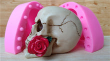 Load image into Gallery viewer, 3D Skull Head Rose Silicone Mold
