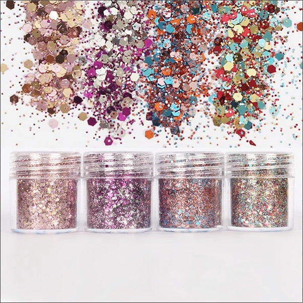 Colorful Hexagon Glitter Mix for Resin Crafts