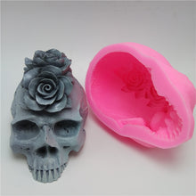 Load image into Gallery viewer, 3D rose skull silicone mold by MissDIYSupplies
