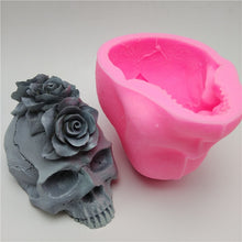 Load image into Gallery viewer, 3D rose skull silicone mold by MissDIYSupplies
