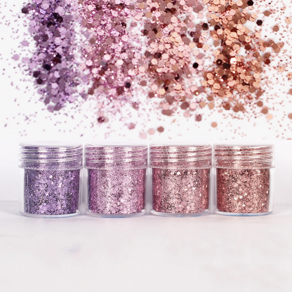 Purple Pink Hexagon Glitter Sequin Mix for Resin Crafts