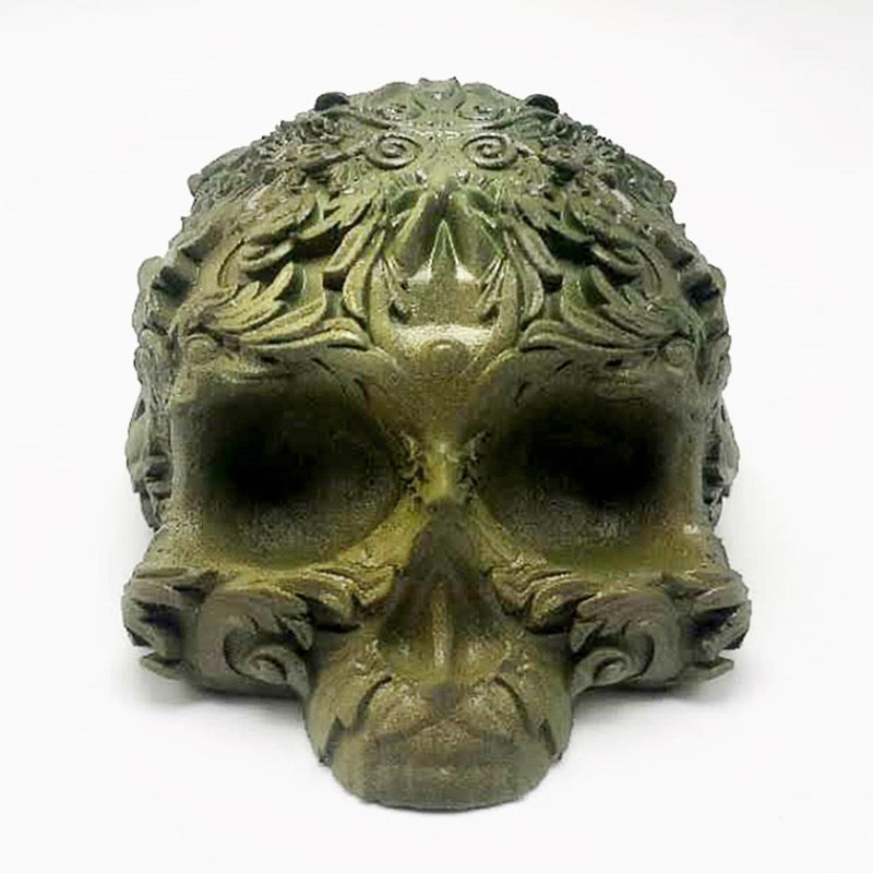 3D Green Leaf Skull Silicone Mold by MissDIYSupplies
