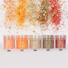 Load image into Gallery viewer, Orange Hexagon Glitter Sequin Mix for Resin Crafts
