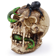 Load image into Gallery viewer, HeyMamba Resin Craft Skull Head Statue Snake and Spider Death Skull Moulds
