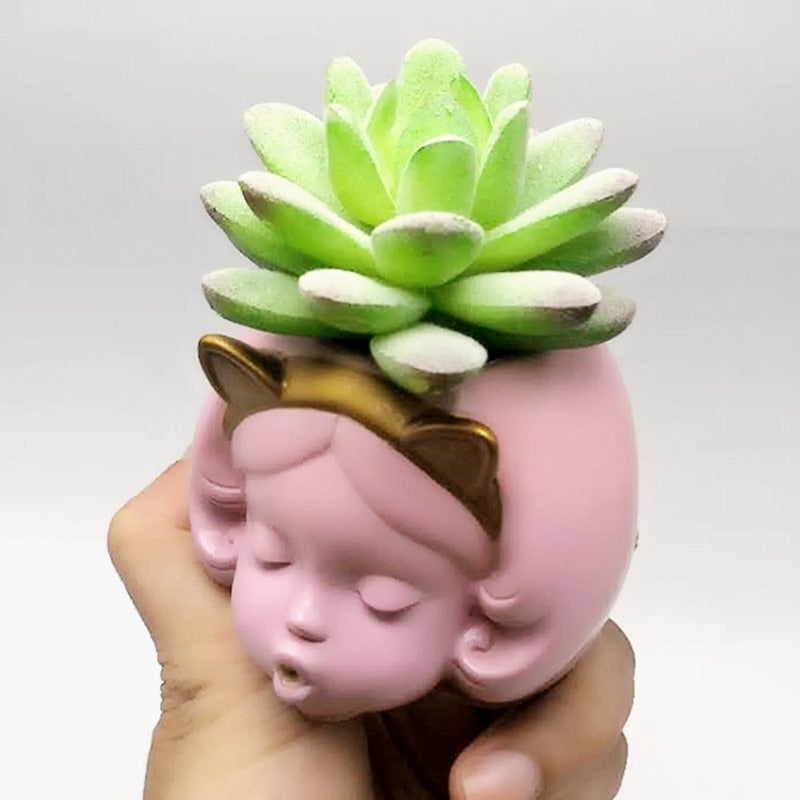 3D Cute Girl Vase Silicone Mold for Flower Pot, Plaster, Chocolate, Candle, Succulent Planter Mold by MissDIYSupplies