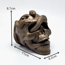 Load image into Gallery viewer, Silicone mold double snake skull vase diy concrete resin plaster plant small flower pot mold ashtray mold

