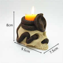 Load image into Gallery viewer, Snake skull candle holder silicone mold 3D epoxy manual diy mold resin plaster chocolate candle concrete tool
