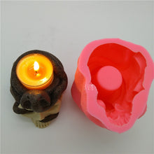 Load image into Gallery viewer, Snake skull candle holder silicone mold 3D epoxy manual diy mold resin plaster chocolate candle concrete tool
