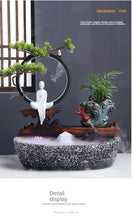 Load image into Gallery viewer, Creative Living Room Fountain Water Humidifier Lamp Ring Fish Tank Decoration
