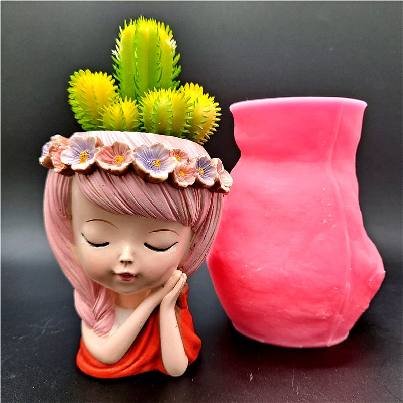 Silicone mold 3D flower fairy flower pot