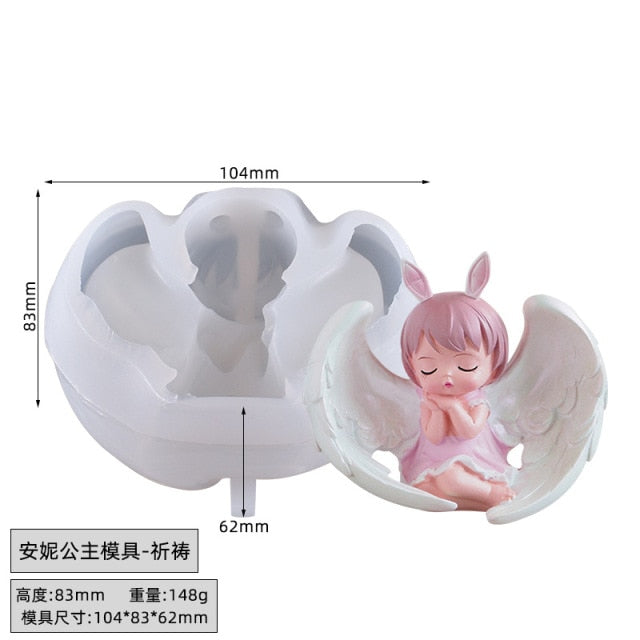 2 New Mini Angel Silicone Candle Mold