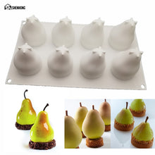 Load image into Gallery viewer, 8 Cavity Pear White Silicone Mold
